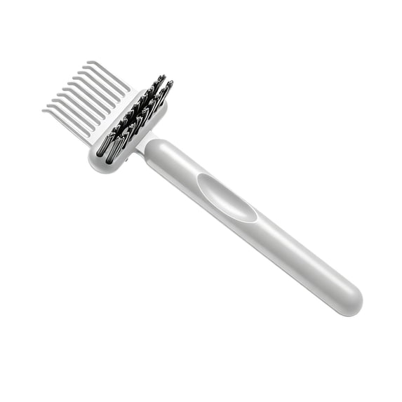 2-In-1 Hairbrush Cleaner Tool, Dual Function Hair Comb Cleaner Tool, Portable Brush Debris Remover, Salon Home Hairbrush Cleaning Accessory, Travel Size Comb Dust Remover for Home,Grey