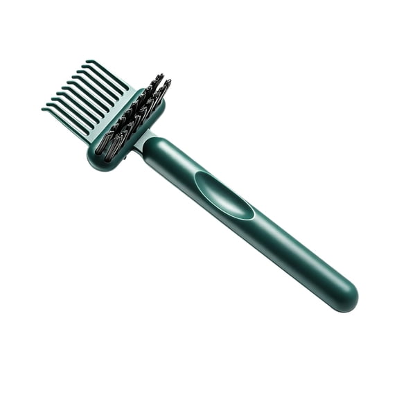 2-In-1 Hairbrush Cleaner Tool, Dual Function Hair Comb Cleaner Tool, Portable Brush Debris Remover, Salon Home Hairbrush Cleaning Accessory, Travel Size Comb Dust Remover for Home,Green