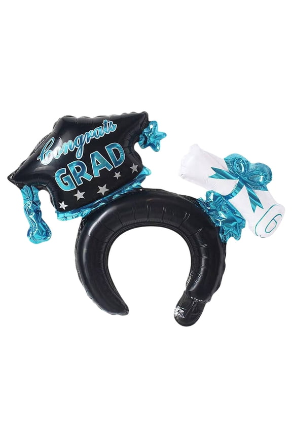 2-In-1 Headband & Hair Clip Kids' Graduation Doctor Cap & Aluminum Balloon Headband Set – Decorative Accessories for Preschool/Kindergarten & Celebrations Grad Party Headband
