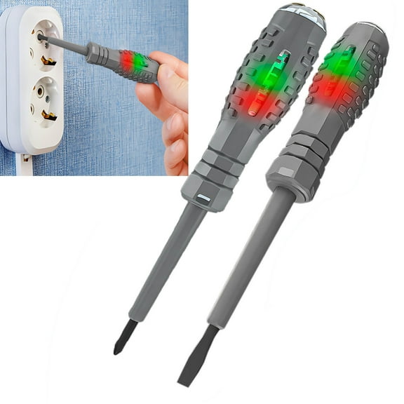 2-In-1 High Torque Strong Magnetic Screwdriver Electricity Detector,Non Contact Voltage Tester,Electric Tester Pen,Voltage Tester Pen Dual Light Color 12V-240V Non-Contact Voltage Detector,Flat+Cross