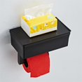 thumbnail image 1 of 2 In 1 Home Adhesive Toilet Paper Holder Box with Shelf and Storage Box Wall Mount Toilet Paper Roll Box Holder&Flushable Wipes Dispenser Set Tissue Holder-Square, 1 of 5