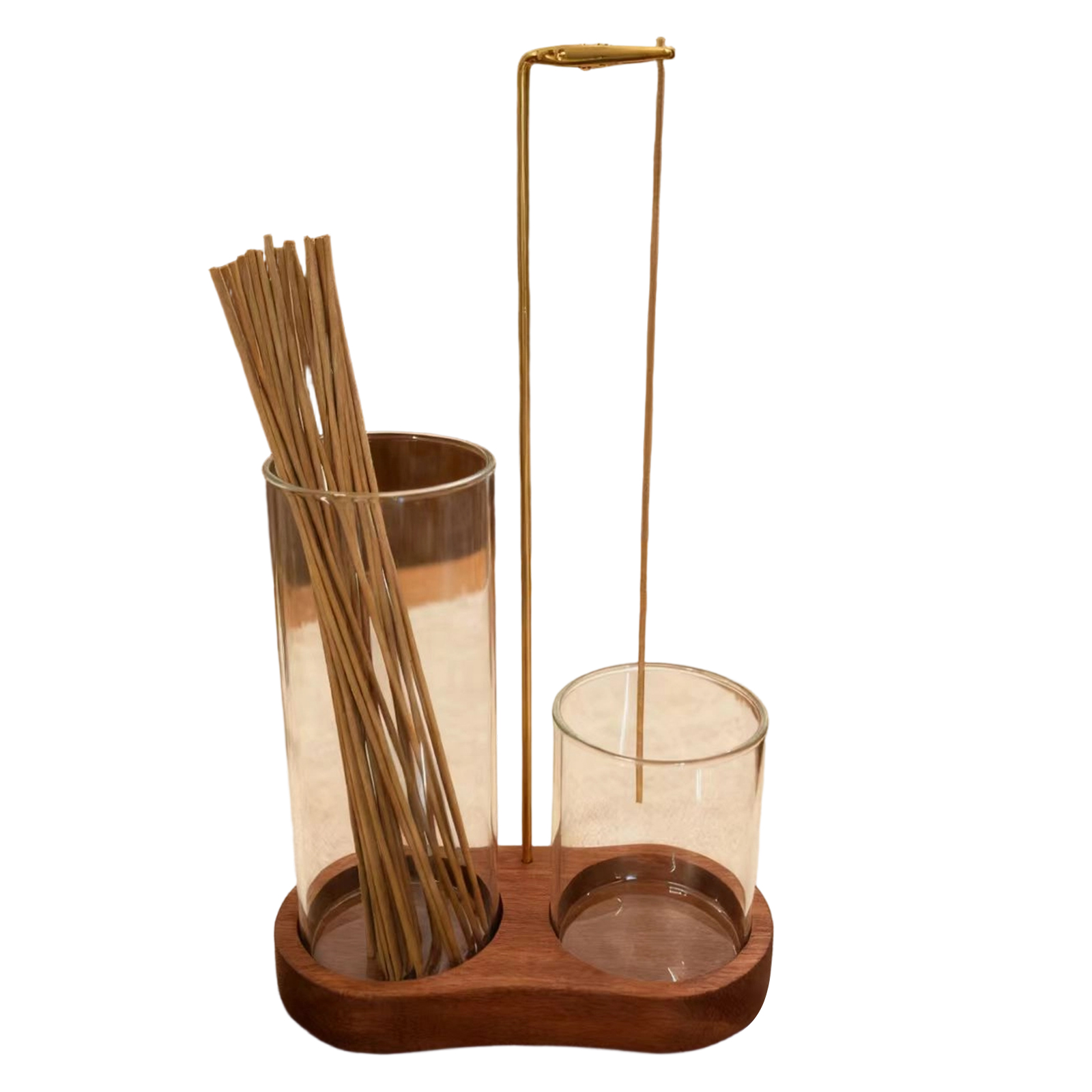 2 In 1 Incenses Burners Tray with Removable Glass Ashes Catcher Base Incenses Stand Holder for Home Decors