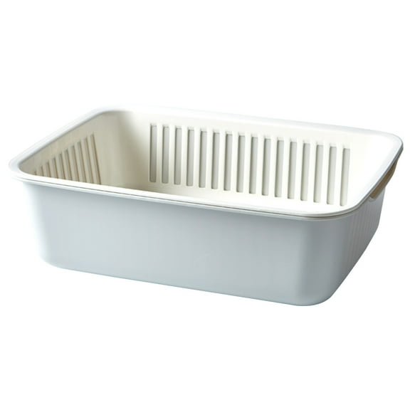 2 In 1 Kitchen Strainer Colander Set Household Double Layer Drainer Plastic Vegetable Washing Bowl Fruit Drain Basket