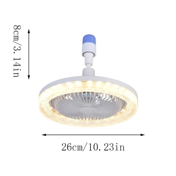 2-In-1 LED Ceiling Fan Light Bulb With E27 Base 360 Rotatable Screw In Fan Lamp For Bedroom Garage Basement 5 Blade Plastic White