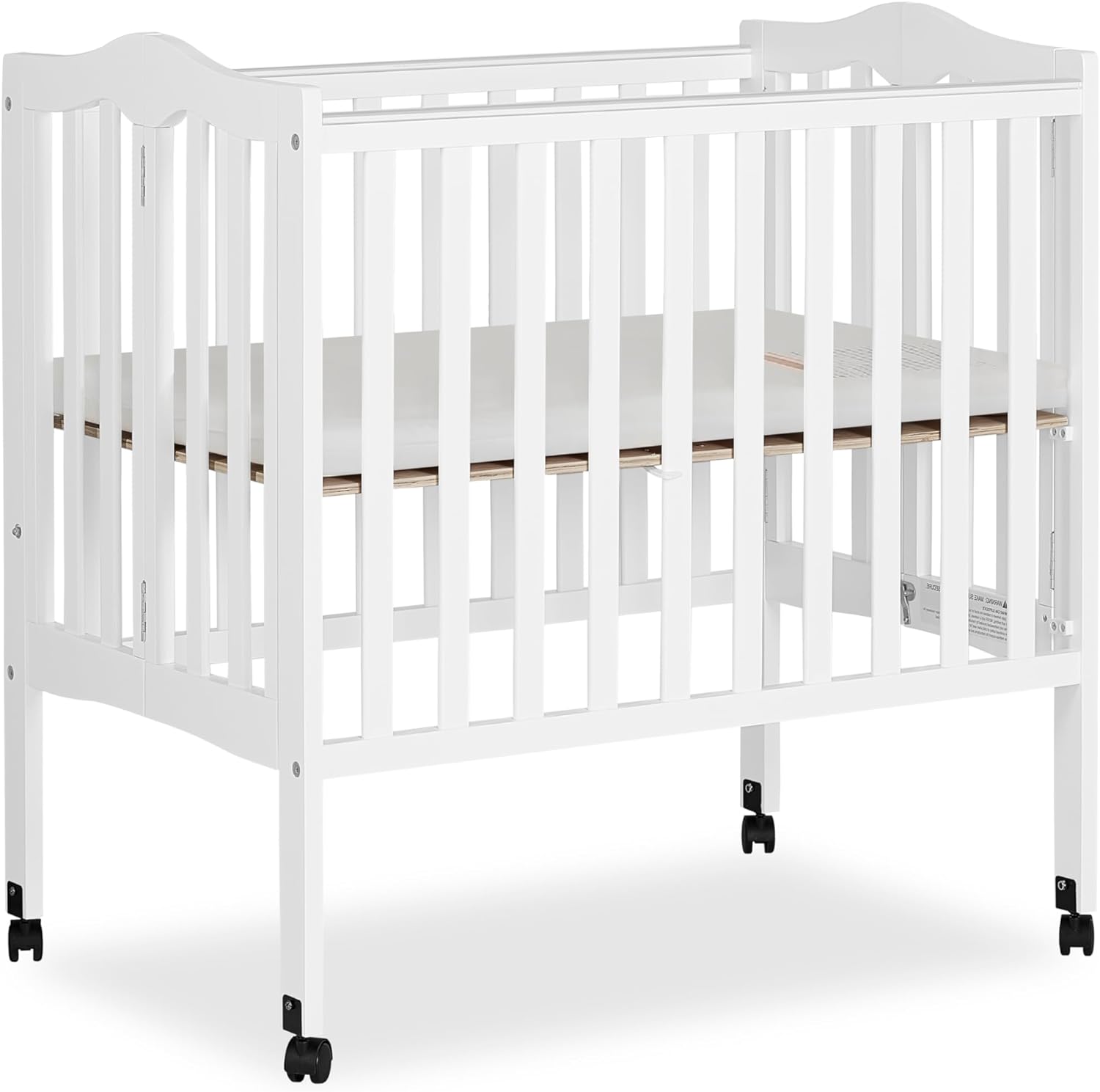 2In1 Lightweight Folding Portable Stationary Side Crib In White
