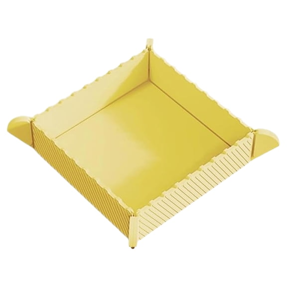 2-In-1 Magnetic Foldable Trivets & Serving Tray,Foldable Multifunctional Storage Bowls,8.46X8.46 Inch Square Serving Trays,Water-Proof Portable Non-Slip Hot Pads for Kitchen,Camping,Picnic,Yellow