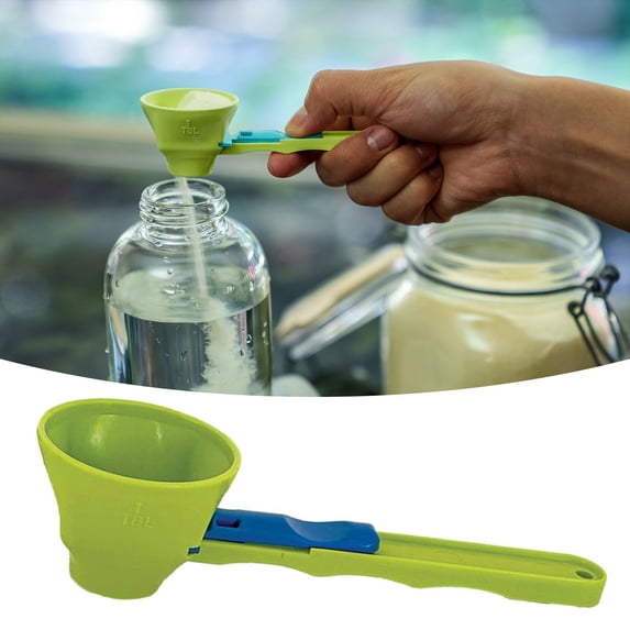 2-In-1 Measuring Scoop & Funnel, Multi-Functional Kitchen Gadget for Protein Powder, Baby Formula, Spices, No-Spill Transfer Under $10, Hzrsa07 One Size