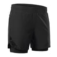 thumbnail image 1 of 2-In-1 Men Running Shorts With Towel Loop Pockets Quick Dry Exercise Shorts For Training Gym Workout, 1 of 7