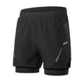 thumbnail image 1 of 2-In-1 Men Running Shorts with Zipper Pockets Quick  Exercise Shorts for Training Gym Workout, 1 of 7