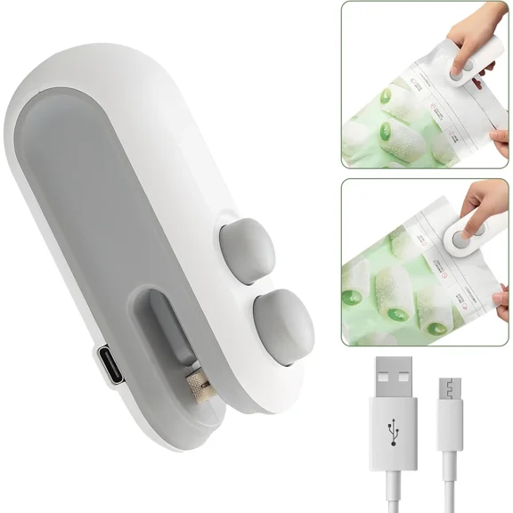 2 In 1 Mini Bag Sealer And Cutter,Rechargeable Chip Bag Sealer Machine