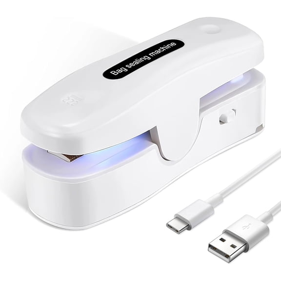 2 In 1 Mini Bag Sealer with Cutter, Rechargeable Heat Sealer, Portable Snack Bag Sealer for Plastic Bag Food Storage