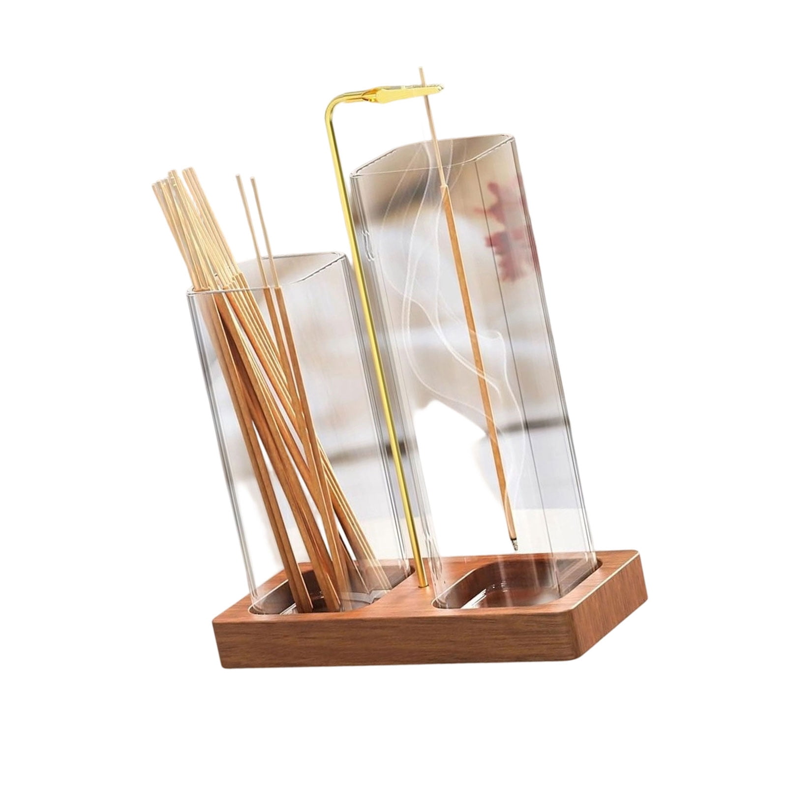 2 In 1 Modern Incenses Burners with Glass Ashes Catcher Anti Ashes ...