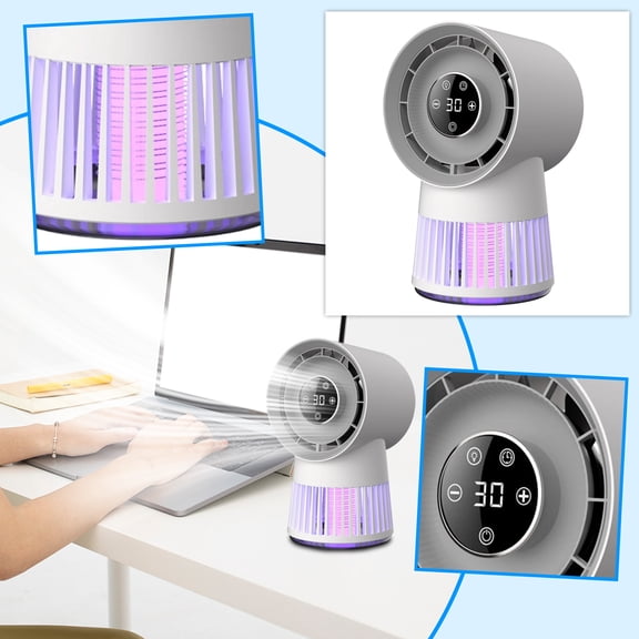 2-In-1 Mosquito & Insect Devices, Portable Bug Zapper, Rechargeable Camping Fan, Mosquito Outdoor, Usb Powered Electric Shock Mosquito, Compact 11X6X6 in Size for Camping, Patio