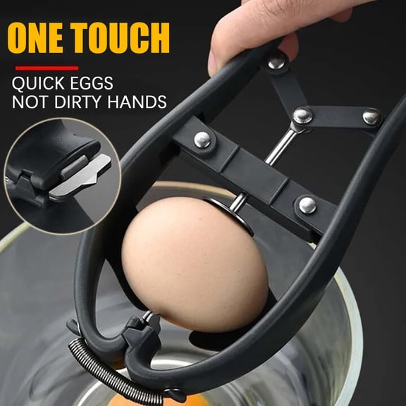2-In-1 Multifunctional Stainless Steel Egg Tool, Integrating Egg Breaker and Yolk Separator, Mess-Free Egg Opener, Handy Kitchen Gadget for Home Cooking/Baking/Daily Egg Processing Tasks, Gray