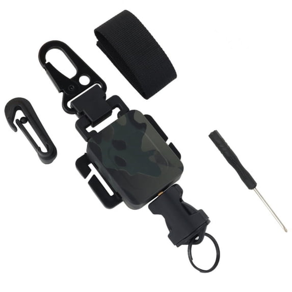 2 In 1 Outdoor Anti-theft Telescopic Buckle Tactical Small Pouch & Keychain Holder Anti-lost EDC Retractable Spring Rope