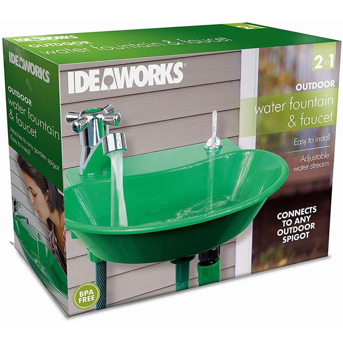 IDEAWORKS 2 In 1 Outdoor Water Fountain Faucet