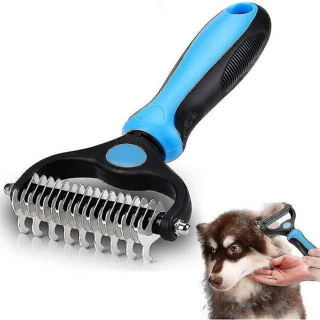 2 In 1 Pet Grooming Tool Dematting Comb For Dogs Cats 2 Sided Undercoat
