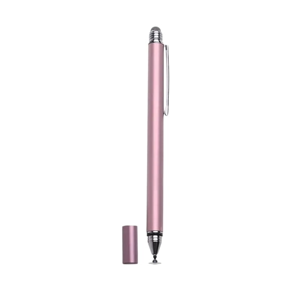 2-In-1 Phone Tablet Touch Stylus, Stylus for Writing, Portable Design, Christmas Gift, Pink 6X0.5 in Aluminum Alloy Capacitive Pen with Rubber Nib, Disc Tip, Magnetic Cap,