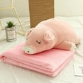 thumbnail image 1 of 2-In-1 Pillow with Built-In Blanket Two in One Cartoon Animal Pillow with Built in Blanket Dual Purpose Office Car Nap Blanket Winter Thickened Sofa Pillow with Dual Functions, 1 of 9