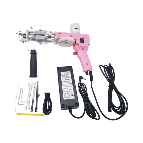 2 In 1 Pink Tufting Gun Cut Pile Loop Pile Electric Carpet Rug Carpet Weaving Knitting Machine Gift DIY Knittin Crochet Supplies ,DIY Tools