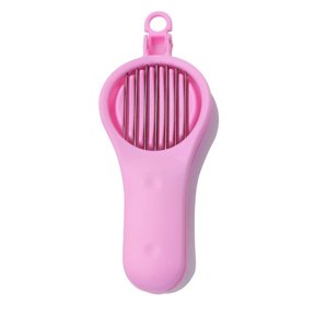 2-In-1 Pitter Hawthorn And Red Date Slicer Seed with Stainless Steel Blades Multi-functional Strawberry And Egg Pit Remover Lightweight Anti-slip for Strawberry Banana Grape (Pink)