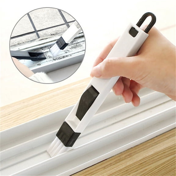 2 In 1 Polished Window Track Cleaning Brush Keyboard Nook Cranny Dust Shovel