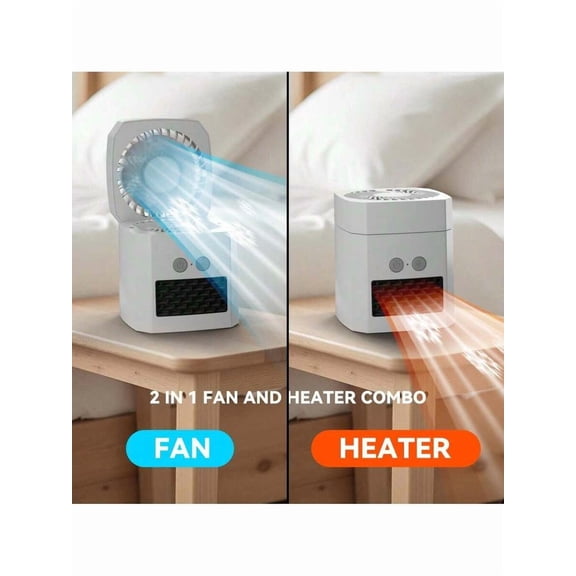 2-In-1 Portable Heating & Cooling Fan - 400W 3-Gear Desktop Heater for Home/Office Winter Summer Use