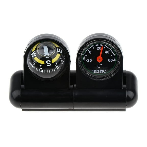 2 In 1 Removable Car Compass  Thermometer Adhesive Universal