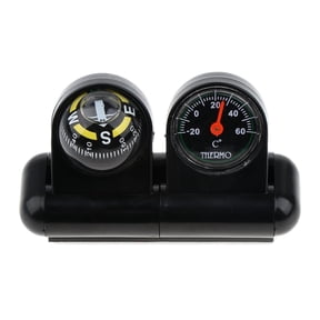 2 In 1 Removable Car Compass Thermometer Adhesive Universal