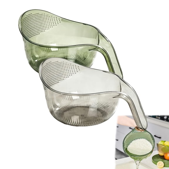 2-In-1 Rice Strainer,Large Rice Washer Beans Washer Strainers and Colanders - Washing Bowl for Fruit Washing Bowl with Strainer,Rice Washing Bowl Multifunctional Drain Basket