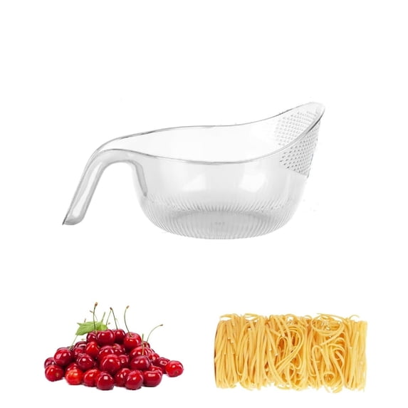 2-In-1 Rice Strainer, QZS Large Rice Washer Beans Washer Bowl,1Pack Plastic Vegetable Washing Bowl Multifunctional Drain Basket