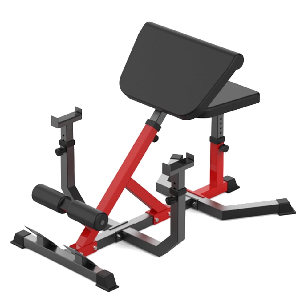 2-In-1 Roman Chair & Preacher Curl Bench Multi-Function Heavy-Duty Hyperextension Bench for Arms, Ab, Back, Glute & Leg Extension with Adjustable Height Exercise Equipment