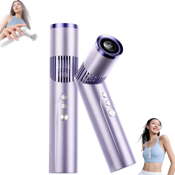 2-In-1 Rotating Mini Fan & Flashlight - Portable Rechargeable Handheld Fan with LED Light, 3000mAh Battery, 9-Speed, 180°/90° Rotation, for Camping Travel Outdoor & Office Use (Purple)