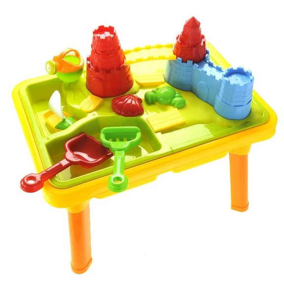 2 In 1 Sand & Water Table for Toddler - 23"Sandbox Castle Sandbox Activity Table with Cover Sand Table Sensory Table Beach Toys for Kids Play Sand Table