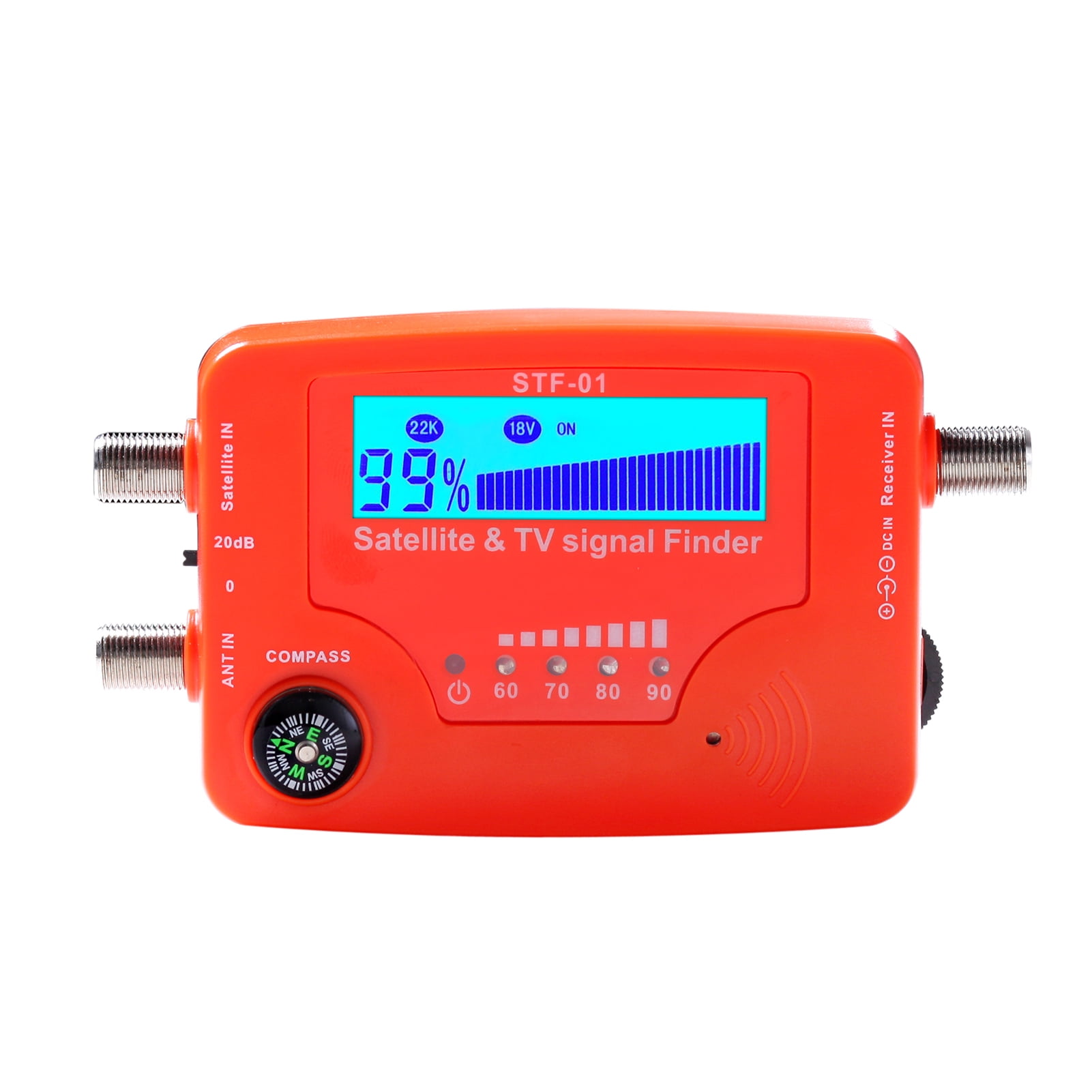 2 In 1 Satellite And Tv Signal Finder Lcd Digital Satellite Finder Portable  Tv Signal Strength Meter Signal Finding Meter With Compass Buzzer 