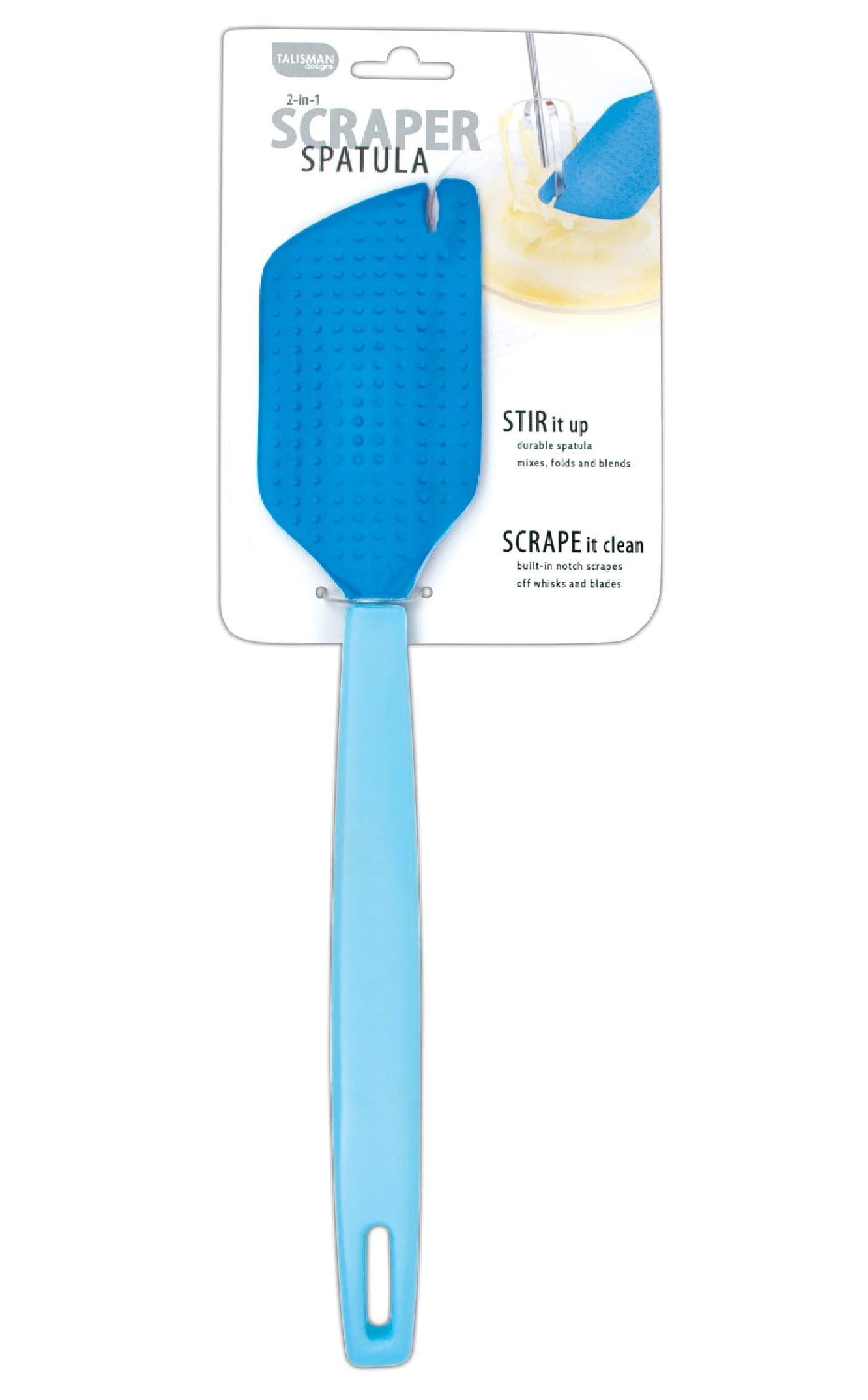 Blue 2-in-1 Silicone Beater Scraper Spatula