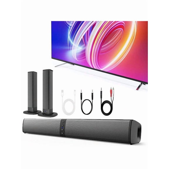2-In-1 Separable Sound Bars For TV Buit-In 4 Subwoofers Speaker Bluetooth 5.0 Wireless TV Speaker Home Theater Audio Sound Bars