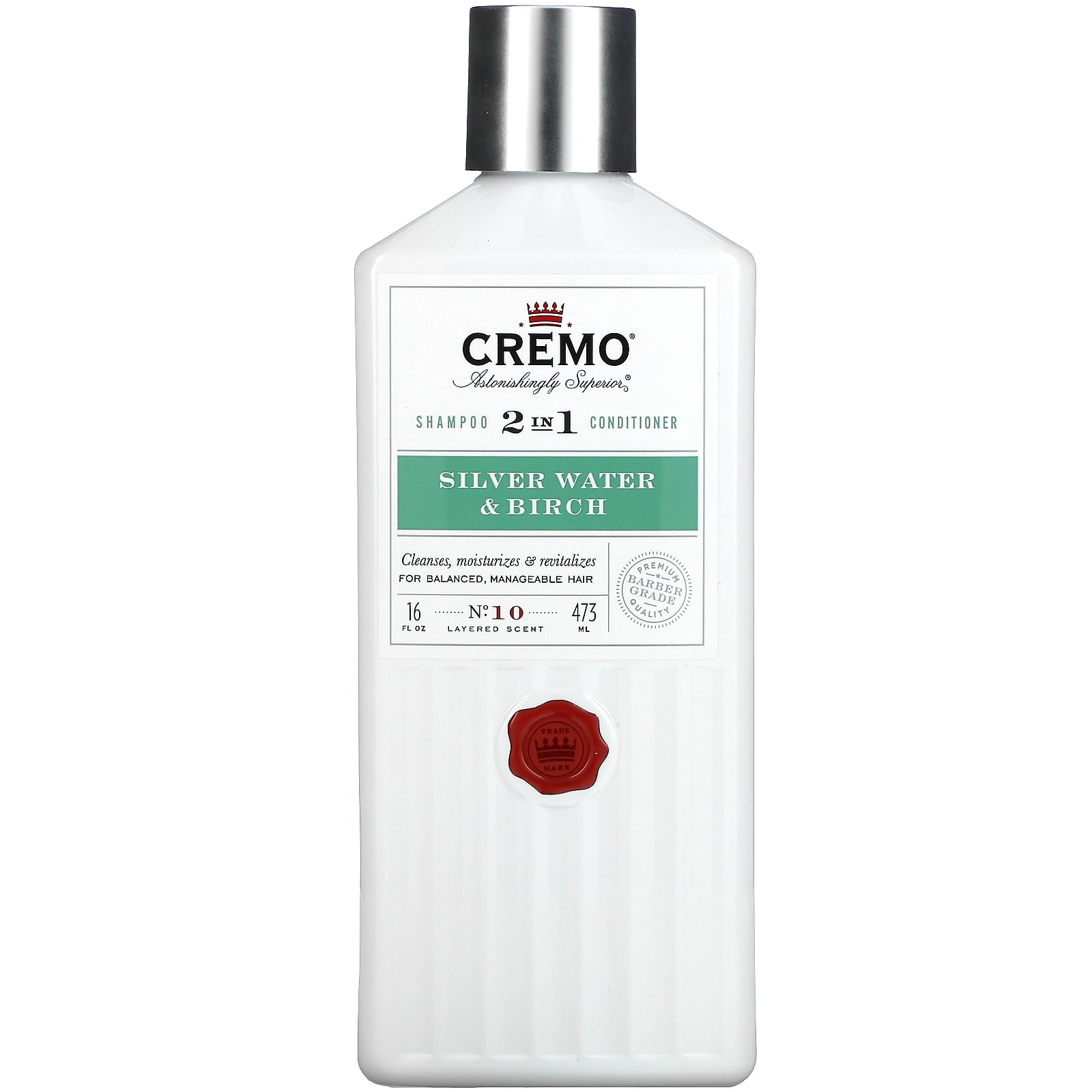 Cremo 2-in-1 Shampoo & Conditioner, Silver Water & Birch, 16