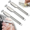 thumbnail image 1 of 2-In-1 Stainless Steel Fish Scaler + Ginger Grater, Multifunction Fish Scale Remover With Hanging Handle, Kitchen Fish Scales Scraping Tool For Home And Restaurant, 1 of 7