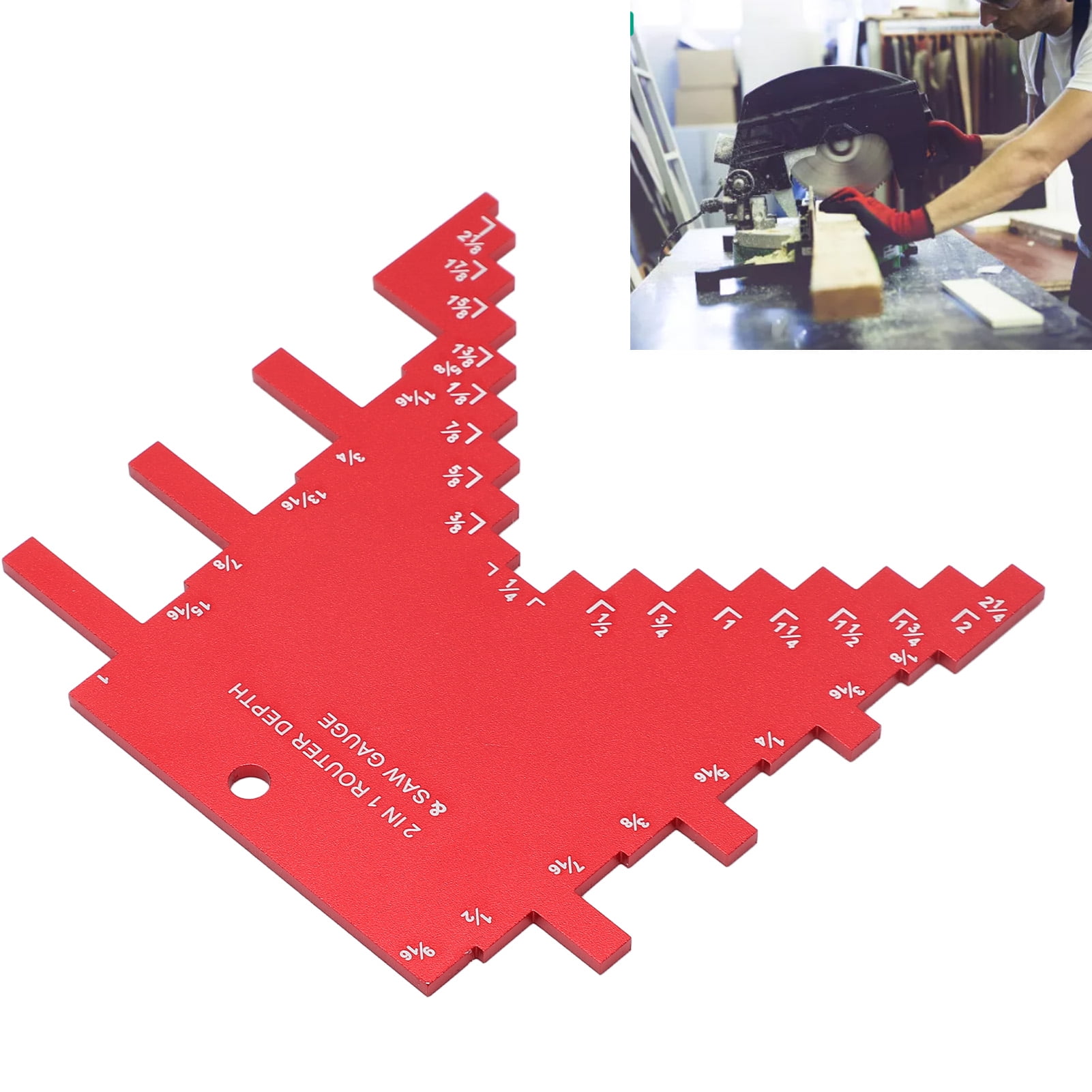 2 In 1 Step Depth Gauge Aluminum Alloy Router Table Saw Depth Gauge