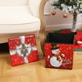 thumbnail image 1 of 2-In-1 Storage Stool With Lid, Red Green Christmas Themed Ottoman For Toy Organization And Seating, Foldable Fabric Bin, 1 of 6