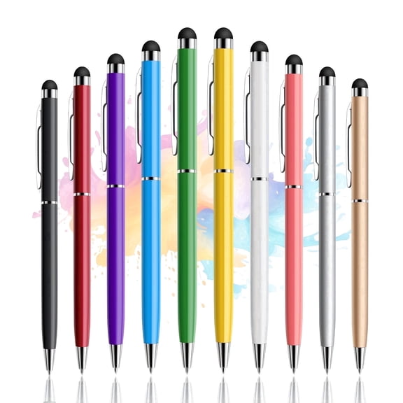 2-In-1 Stylus and Ballpoint Pen Combination - Seamlessly Switch From Screen To Paper! IPad/iPhone/Samsung Super Smooth Writing Experience (10-pack)