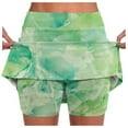 thumbnail image 1 of 2 In 1 Tennis Skorts 2 In 1 High Waisted Golf Skorts Quick Dry High Elastic Gym Shorts Tennis Skorts Shorts with Liner Pockets,Green,M, 1 of 5