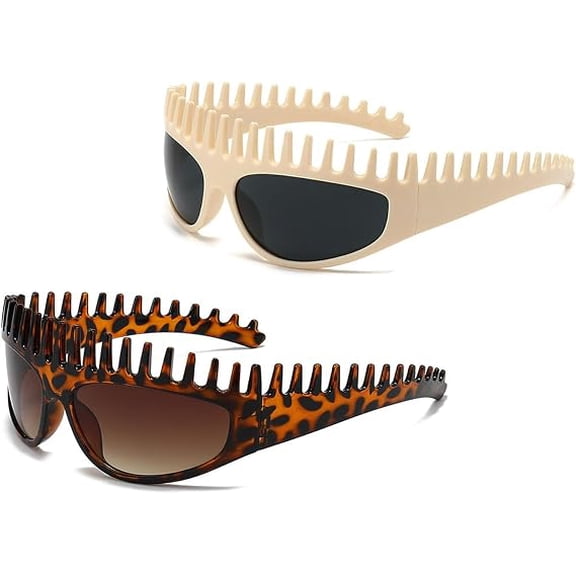 2-In-1 Tortoiseshell Headband Sunglasses, Multi Functional Convertible Hair Band Sunglasses, Retro Shades Beach Travel(Brown+begie)