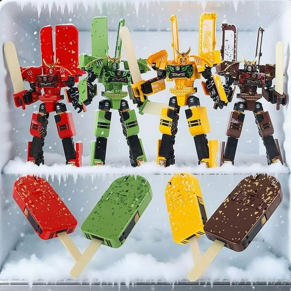 2-In-1 Transformable Ice Cream Robot Toy Set, Collectible Design, Desktop Decoration