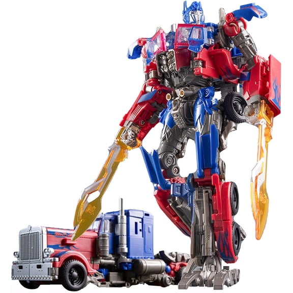 2In1 Transformable SemiTruckStyle SciFi Mecha Action Figure, MultiArticulated ABS Collectible Model With Matching Attachments