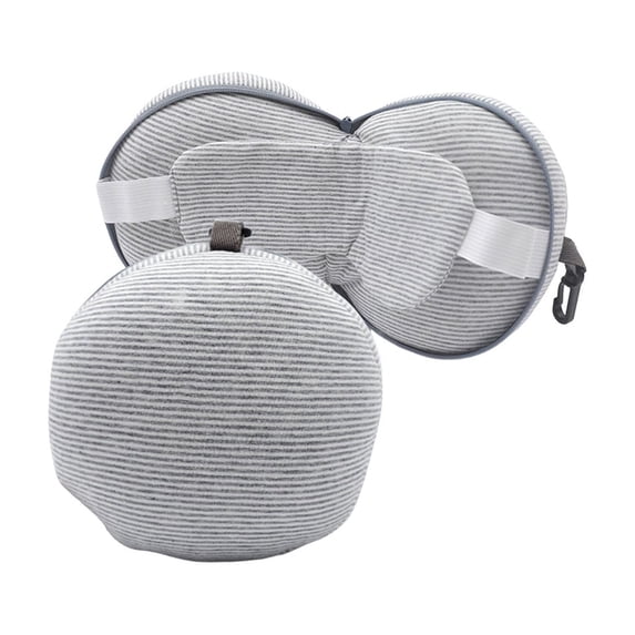 2-In-1 U-Shaped Travel Pillow with Eye Mask - Memory Foam Neck Support Pillow for Airplane, Office Nap & Home - Light Blocking Sleep Mask for Side Sleepers