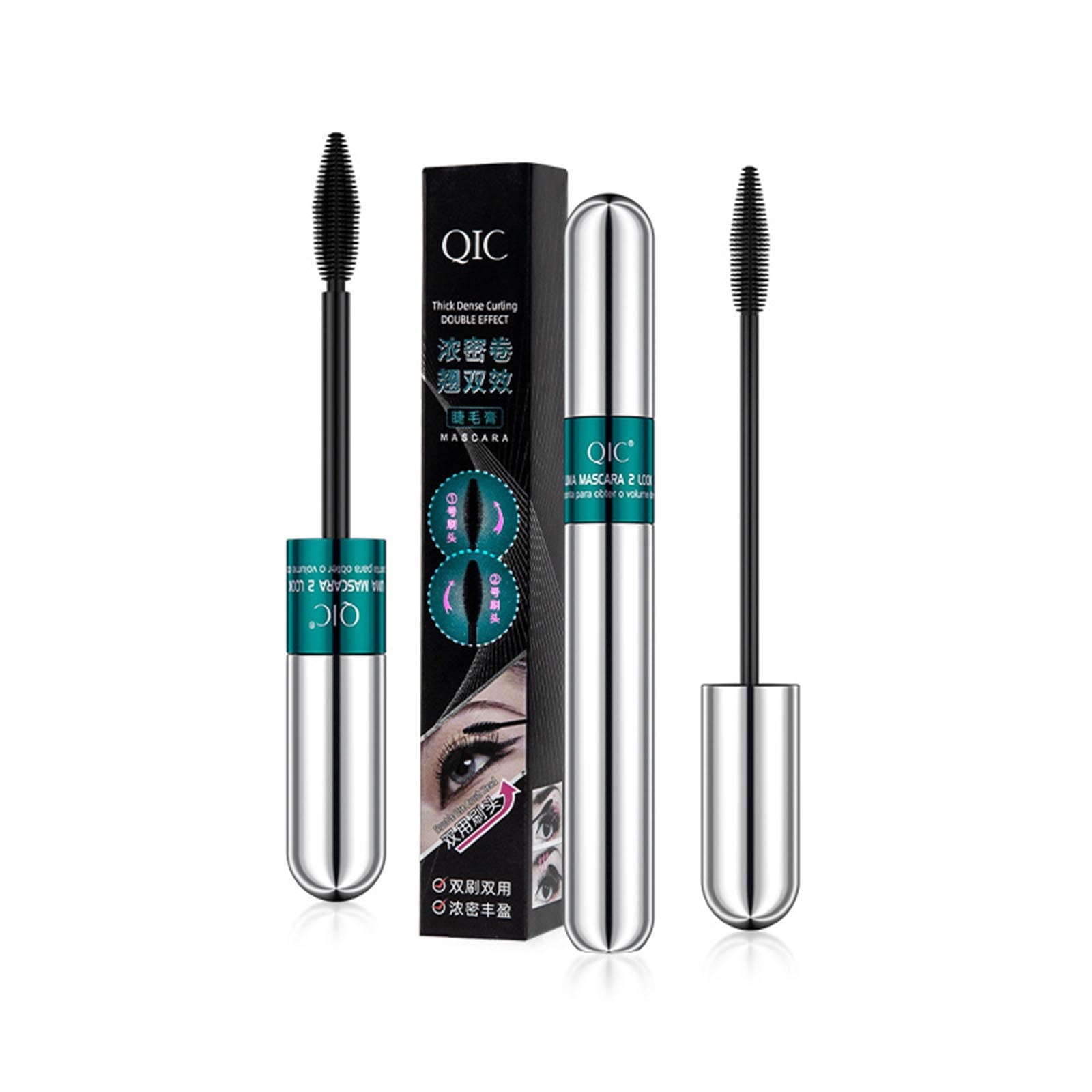 2 In 1 Vibely Mascara 5X Longer Cosmetics For Natural Lengthening And Thickening No Clumping 4D