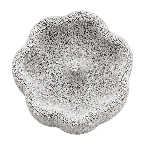 2 In 1 Volcanic Pumice Parrot Feeding Bowl, Petal Shaped Bird Cage Food Tray With Grooming Function Lightweight