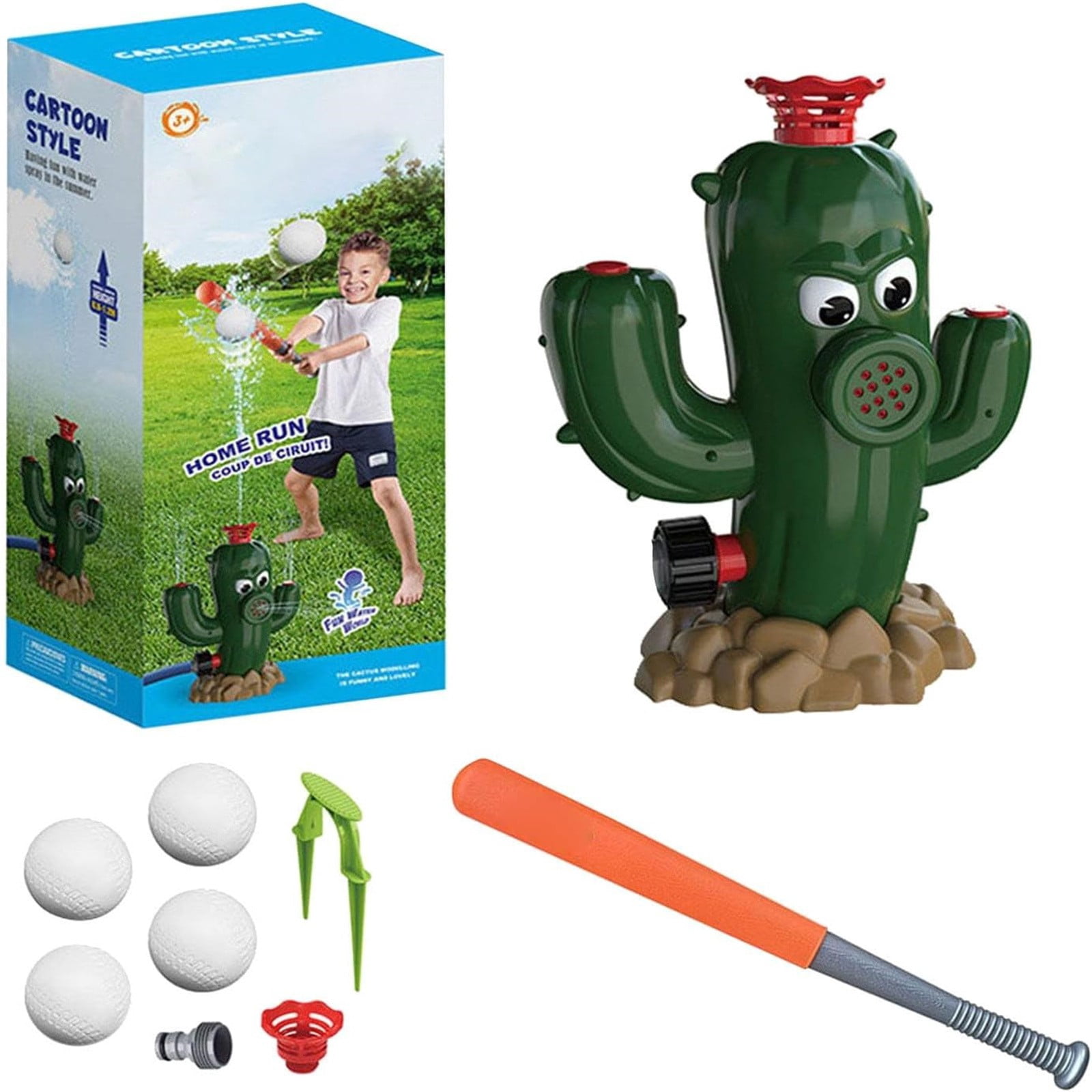 2 In 1 Water Sprinkler Baseball Helicopter Toy For Kids Outdoor Play